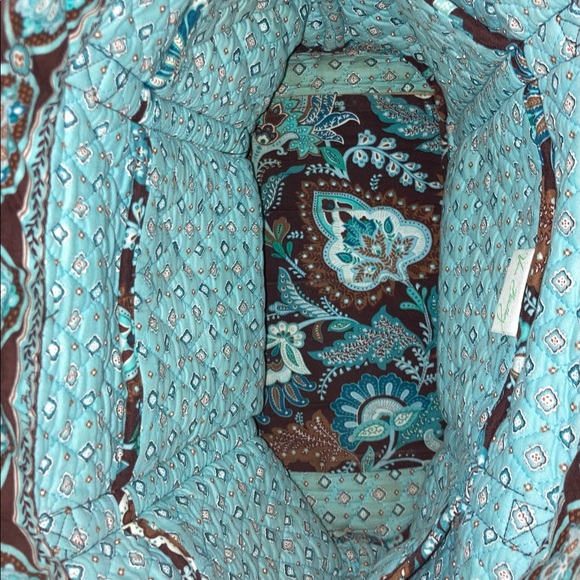 Vera Bradley Handbag/LG Java Blue Floral Quilted Tote Bag - Picture 8 of 8